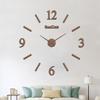 Reloj de pared tridimensional 3D con luz y esfera de lujo, creativo, para sala de estar, dormitorio, pegatinas de pared decorativas, reloj con espejo, reloj de moda simple