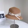 Sombrero de Sol de Moda 2025 con Lazo de Seda y Lino para Mujer, Sombrero de Sol de Verano Elegante y Versátil, Sombrero de Pescador Casual y con Estilo
