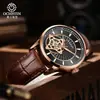 Reloj Mecánico Automático de Negocios para Hombre Marca Ochstin con Correa de Piel de Vaca de Primera Capa y Diseño Mecánico Esqueleto