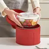 Exquisita Lonchera para Estudiantes, Gran Capacidad, Portátil, Impermeable, Resistente al Desgaste, Bolsa de Almacenamiento de Cuero, Bolsa Cosmética Portátil