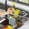 Suporte para Esponja Rack de Armazenamento para Pia Organizador de Cozinha Rack para Panos Caixa de Armazenamento para Pano de Prato Drenante Organizador de Bancada de Banheiro