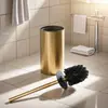 Cepillo para Inodoro de Acero Inoxidable Transfronterizo con Base de Pie para Baño Cepillo para Inodoro Doméstico Cepillo para Inodoro Sin Rincones Muertos Set
