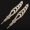 Nuevos Pendientes de Pedrería AAA Exagerados Estilo Comercio Exterior Europeo y Americano Pendientes Completos de Diamantes Forma de Gota Pendientes de Novia E472