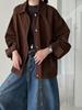 Ns Ropa Casual de Trabajo Coreana Cárdigan con Solapas Chaqueta de Terciopelo para Mujer Otoño Nuevo Retro Silueta Versátil Chaqueta 9772