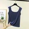 Nuevo Chaleco de Verano Talla Grande Doble Cuello en U para Mujer, Modal Holgado Elástico sin Mangas, Capa Base Versátil Casual
