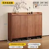 Armário de sapatos para entrada de casa, armazenamento integrado, novo armário de hall de entrada estilo chinês, grande capacidade, à prova de poeira, sapateira de armazenamento em madeira maciça