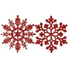 Decorações de Natal Floco de Neve 10cm Plástico com Pó Suprimentos para Decoração de Árvore de Natal Pingente Fabricante Atacado