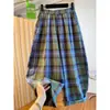 Pantalones Casuales de Cuadros Verdes de Pierna Ancha para Mujer, Novedad Verano 2026 Delgados de Cintura Alta Ajuste Holgado Casual Largos