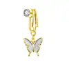 Amazon eBay AliExpress artículo más vendido anillo falso para ombligo de mariposa con diamante estrella de cinco puntas clip para ombligo sin perforación clip para oreja