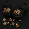 Flores de simulação de resina adequadas para flores de sapato clog de golfinho pequeno, sensação de alta qualidade da moda, corrente original DIY, fivela, atacado
