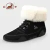 Botas de Nieve Genuinas de Piel de Carnero para Hombre, Nuevo Modelo Otoño e Invierno, Forradas de Polar, Engrosadas, Cálidas, Antideslizantes, Zapatos de Algodón de Caña Alta para Exteriores