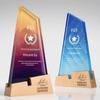 Trofeo y Medalla de Cristal de Madera Maciza para Eventos de Equipo, Reuniones Anuales, Reconocimiento, Conmemoración, Personalización de Trofeo de Cristal de Madera Maciza Hecho a Medida