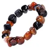 Pulseiras Exclusivas de Ágata Artesanais Transfronteiriças de Formato Irregular com Cores Mistas Vermelho e Preto Pulseiras Fantasia Acessórios Populares Europeus e Americanos