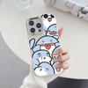 Funda de Teléfono Cartoon Tiburón Azul Gordito 15Pro Galvanizada Max Adecuada para Apple 12 Anti-Caídas 13 Protección de TPU