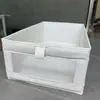 Caja de almacenamiento de algodón y lino plegable sin tapa cesta de almacenamiento transparente ropa interior juguete organizador de armario caja de almacenamiento de tela