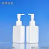 Botella Plana Cuadrada Personalizada de 100ml con Cabezal de Bomba de Presión para Loción Botella Vacía de Plástico PET Botella de Prueba para Champú Gel de Ducha