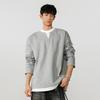 Suéter Apilado Falso de Dos Piezas para Hombre de Alta Gama Vafles Cuello en V Manga Larga Camiseta Primavera y Otoño Ajuste Limpio Camisa Base