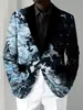 Chaqueta de Manga Larga con Botones, Pigmento Salpicado, Temperamento Iridiscente, Traje de Moda para Sesión de Fotos de Revista, Parte Superior WL8, Resistente a las Arrugas
