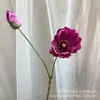 Flor de Papoula Artificial de Duas Cabeças Transfronteiriça com Tecido de Glitter Fino, Decoração Interna de Flor de Papoula, Arranjo Floral de Casamento, Arranjo de Flores Artificiais