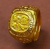 Anillo Geométrico Vintage Chapado en Oro Fai Caifu Oro Buena Suerte Fácil de Desgastar Abierto Ajustable Anillo Antiguo para Hombres
