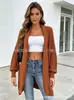 Otoño/Invierno Europeo y Americano Nuevo Estilo Moda de Comercio Transfronterizo para Mujer Estilo Simple Color Sólido Suéter de Punto Holgado Cárdigan Prenda Exterior Superior