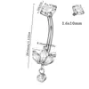 Anillo de Ombligo de Acero Inoxidable Chapado Transfronterizo con Piedra de Circonia Color Acero y Barra Curva Joyería para Piercing de Ombligo