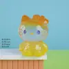 Nueva decoración de artesanía de resina de gato facetado con degradado de cristal lindo translúcido figura de juguete creativa de moda adorno de escritorio