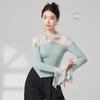 Ropa de práctica de danza moderna Ropa de rima de danza clásica para presentación para mujer Top de manga larga con costuras Nuevo