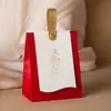 En stock caja de regalo al por mayor asa caja de dulces de boda accesorios asa de caja de dulces ensamblaje con clavo de oro de 8 puntas asa de PU