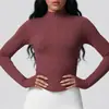Jaqueta de cor sólida sem costura transfronteiriça, justa, alta elasticidade, respirável, com gola alta e zíper, para esportes femininos, corrida, fitness e yoga