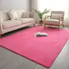 Alfombra Gruesa de Color Sólido Coralina Estilo Europeo Simple para Sala de Estar Alfombrilla para Mesita de Noche del Hogar Cojín Completo para Mesa de Café Sofá Envío Directo