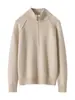 Suéter de Cashmere Puro Espesso Resistente para Mulheres com Gola Alta Meia Zíper Tricô Inverno Nova Chegada Camada Base Top Interno