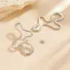 Moda Transfronteriza Pendientes Sencillos de Acero Inoxidable Chapados en Oro con Múltiples Elementos Combinados en Colores Dorado y Plateado, Versátiles para el Uso Diario
