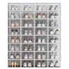 Caja de Zapatos con Tapa Superior Caja de Almacenamiento de Zapatos Plegable Cajón Transparente para Zapatos con Tapa Zapatero para Uso Doméstico, Plegable y Ahorrador de Espacio