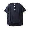 Waffle Pesado! Retro Americano Gola Padre! Camiseta Casual Masculina de Verão 2025, Solta, Gola Redonda, Manga Curta