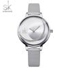 SHENGKE SHENGKE K0088 Nuevo reloj de malla con correa de oro rosa con diseño de sol y diamantes de imitación para mujer