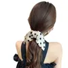 Grampo de Cabelo Pequeno Elegante com Laço de Orelha de Coelho e Bolinhas para Mulheres, Presilha de Tubarão Simples e Versátil para Rabo de Cavalo Semipreso