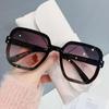 Gafas de Sol Marinas de Cambio Gradual de Personalidad de Moda Mismo Estilo que las Celebridades de Internet Montura Grande Clavos de Arroz Montura para Gafas de Sol Gafas de Sol Casuales sin Marco