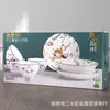 Juxin Ventilador de Vidrio Ciervo Juego de Siete Piezas Hogar Creativo Juego de Cuencos y Platos de Cerámica Souvenir de Evento de Negocios