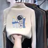 Camiseta de base masculina 2026 novo estilo primavera, outono e inverno camiseta de base de fleece de gola alta masculina top interno de bebê