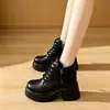 Botas Martin de peluche con suela gruesa para mujer, nuevo estilo otoño e invierno 2026, botines que aumentan la altura para personas menudas, botines versátiles de tacón grueso estilo británico