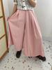 Calças Culotte Yamamoto Femininas 6 Cores Plissadas Cintura Alta Aparência Magra Calças de Oito Pontos Casuais Pequenas Casuais Preguiçosas Calças de Pernas Largas
