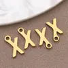 Acero Inoxidable Galvanizado Estilo Europeo y Americano 26 Letras Inglesas Etiqueta Colgante Pulsera Collar DIY Hecho a Mano Accesorios de Joyería