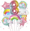 Traje de globos digitales con degradado de nubes de arcoíris transfronterizas decoración de pared de fondo para fiesta de cumpleaños de bebé venta al por mayor