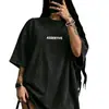 Camiseta de Algodão Puro Manga Curta Feminina Verão Novo Retrô Americano Desgastado Lavado Estilo Preguiçoso Solta Versátil Top Estampado