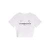 Camiseta Estilosa Picante Estilo Americano de Manga Curta para Mulheres, Novo Top Slim Fit com Design de Letras Americanas para o Verão