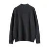 Suéter Feminino de Cashmere 100% Puro Gola Alta Meia Tartaruga Outono e Inverno Novo Jacquard Ponto Milho Espesso Roupa de Baixo