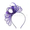 Tocado de Malla con Plumas para Novia Europeo y Americano Pasador Aro para el Cabello Aro para Festival de Carreras de Caballos Fiesta Danza Actuación Aro para el Cabello Lazo Accesorios para el Cabello