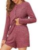 Conjunto Casual de Dos Piezas de Punto Liso de Manga Larga para Mujer Europea y Americana Otoño e Invierno 2024 Amazon Más Vendido