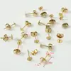 Postes para Aretes de Acero Inoxidable 304 Transfronterizos, Bases Vacías, Clavos para Aretes de Cabeza Plana, Tapones para Orejas Dorados, Accesorios, Materiales para Aretes Hechos a Mano DIY